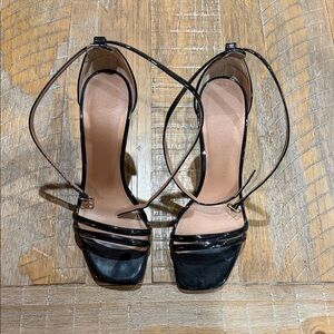 Elegant Black Strappy Women's Heels